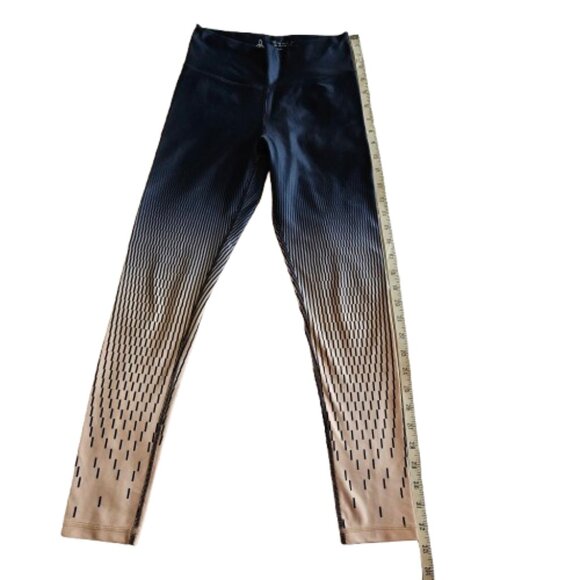 Black/Gray/Cream Leggings XS -SHADOWBOX Logo on side - Picture 5 of 7